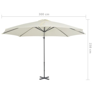 Umbrelă suspendată cu stâlp din aluminiu, nisipiu, 300 cm - Img 7