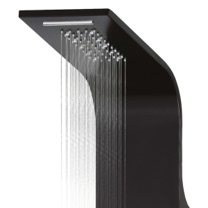 Unitate panou de duș, aluminiu, 20 x 44 x 130 cm, negru - Img 6