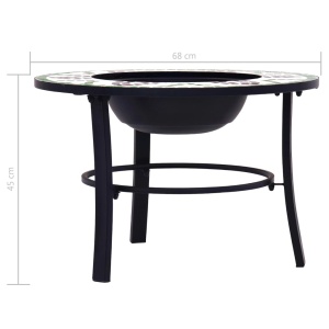 Vatră de foc cu mozaic, verde, 68 cm, ceramică - Img 9