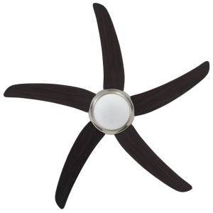 Ventilator tavan decorativ cu iluminare, 128 cm, maro - Img 7