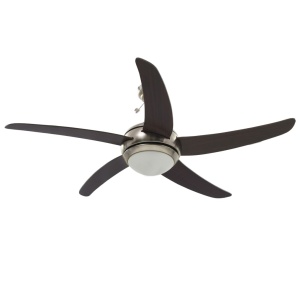 Ventilator tavan decorativ cu iluminare, 128 cm, maro - Img 8