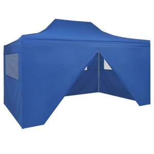 42512 Foldable Tent Pop-Up with 4 Side Walls 3x4,5 m Blue