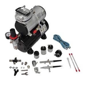 Airbrush Set compresor aerograf cu 2 pistoale - Img 2