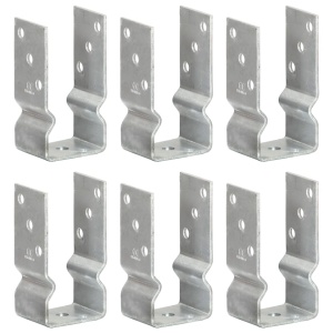 Ancore de gard, 6 buc., argintiu, 7x6x15 cm, oțel galvanizat