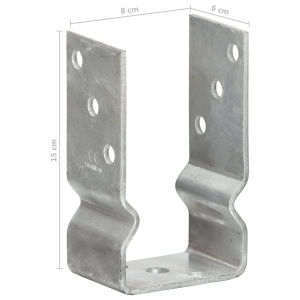 Ancore de gard, 6 buc., argintiu, 8x6x15 cm, oțel galvanizat - Img 7