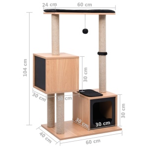 Ansamblu pentru pisici, covoraș din funie de sisal, 104 cm - Img 9
