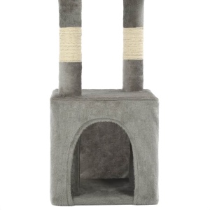 Ansamblu pentru pisici cu stâlpi din funie de sisal, 109 cm gri - Img 6