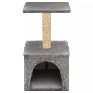 Ansamblu pentru pisici, stâlp cu funie de sisal, 55 cm, gri - Img 2