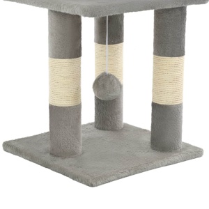 Ansamblu pentru pisici, stâlpi din funie de sisal, 65 cm, gri - Img 6