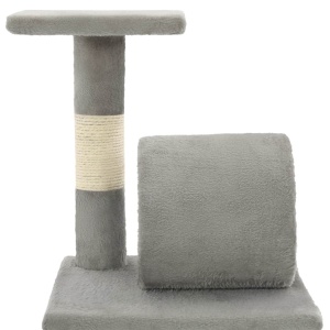 Ansamblu pentru pisici, stâlpi din funie de sisal, 65 cm, gri - Img 7