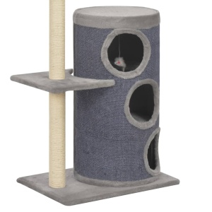 Ansamblu pisici cu stâlpi din funie de sisal, gri, 148 cm - Img 6