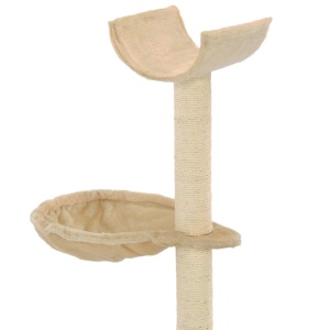 Ansamblu pisici, stâlpi funie de sisal, 105 cm, bej - Img 4