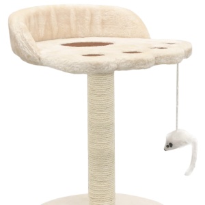 Ansamblu pisici, stâlpi funie sisal 40 cm, Bej și maro - Img 4