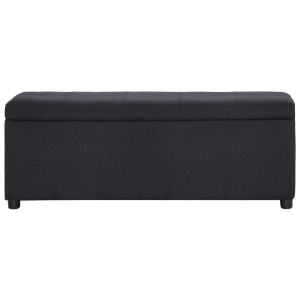 Bancă cu compartiment de depozitare, negru, 116 cm, poliester - Img 3