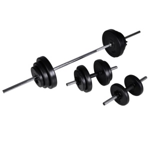 Bancă de antrenament cu set de haltere și gantere, 30,5 kg - Img 11