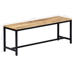 Bancă de bucătărie, 120 cm, lemn masiv de mango nefinisat - Img 5