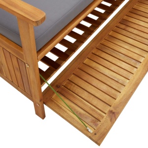 Bancă de depozitare grădină, 120 cm, lemn masiv de acacia - Img 7