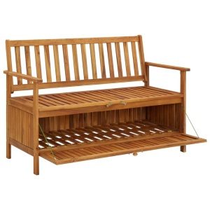 Bancă de depozitare grădină, 120 cm, lemn masiv de acacia - Img 8
