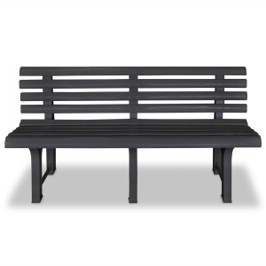 Bancă de grădină, antracit, 145,5 cm, plastic - Img 2