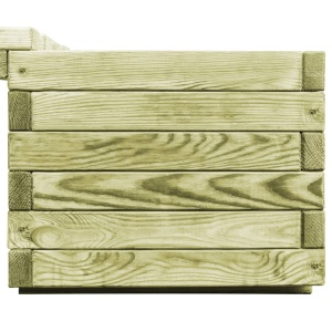 Bancă de grădină cu jardiniere, lemn de pin tratat - Img 5