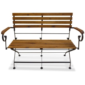 Bancă de grădină pliabilă, 112 cm, lemn masiv de acacia - Img 2