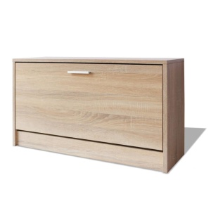 Banca de stocare pantofi, 80x24x45 cm, culoarea stejarului - Img 2
