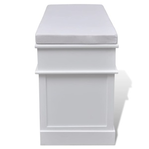 Bancă depozitare & intrare cu perne, 2 sertare, 3 lădițe, Alb - Img 6