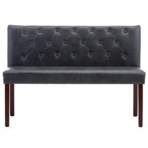 Bancă, gri, 120 cm, velur ecologic - Img 3
