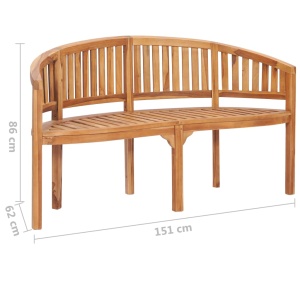 Bancă in formă de banană, 151 cm, lemn masiv de tec - Img 6