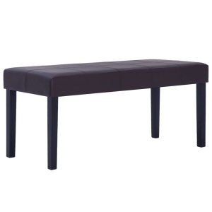 Bancă, maro, 106 cm, piele artificială - Img 2