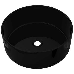 Bazin chiuvetă ceramic, Rotund Negru 40x15 cm - Img 2