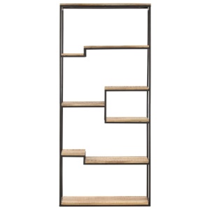 Bibliotecă, 80 x 30 x 180 cm, lemn de mango nefinisat - Img 2