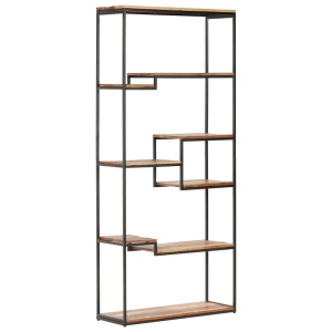Bibliotecă, 80 x 30 x 180 cm, lemn masiv reciclat - Img 7