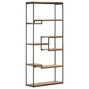 Bibliotecă, 80 x 30 x 180 cm, lemn masiv reciclat - Img 12