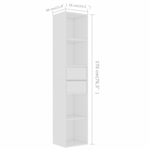 Bibliotecă, alb, 36 x 30 x 171 cm, PAL - Img 5