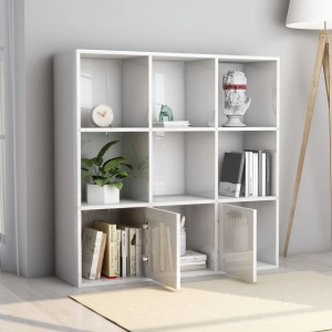 Bibliotecă, alb extralucios, 98 x 30 x 98 cm, PAL - Img 4