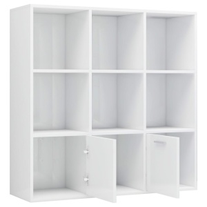 Bibliotecă, alb extralucios, 98 x 30 x 98 cm, PAL - Img 5