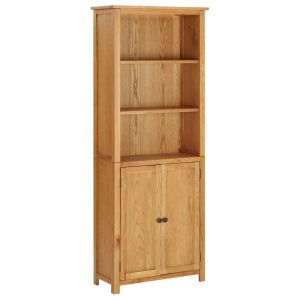 Bibliotecă cu 2 uși, 70 x 30 x 180 cm, lemn masiv stejar