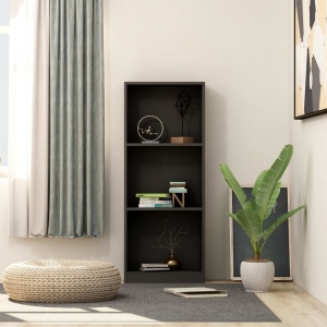 Bibliotecă cu 3 rafturi, negru, 40 x 24 x 108 cm, PAL