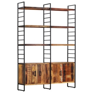 Bibliotecă cu 4 rafturi, 124 x 30 x 180 cm, lemn masiv reciclat - Img 11