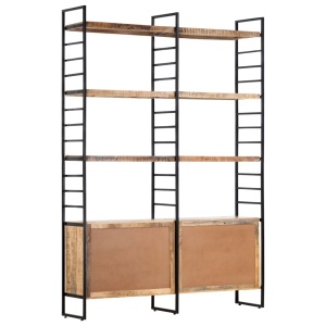 Bibliotecă cu 4 rafturi, 124x30x180 cm, lemn de mango nefinisat - Img 8