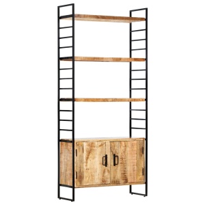 Bibliotecă cu 4 rafturi 80x30x180 cm lemn masiv mango nefinisat - Img 10