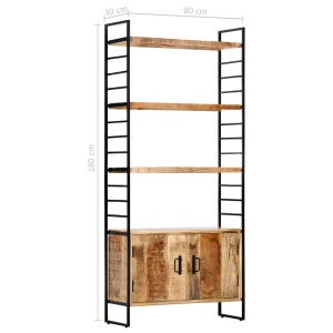 Bibliotecă cu 4 rafturi 80x30x180 cm lemn masiv mango nefinisat - Img 12