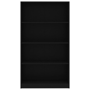 Bibliotecă cu 4 rafturi, negru, 80 x 24 x 142 cm, PAL - Img 4