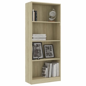 Bibliotecă cu 4 rafturi, stejar Sonoma, 60 x 24 x 142 cm, PAL - Img 3