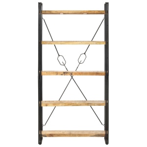 Bibliotecă cu 5 rafturi, 90 x 30 x 180 cm, lemn masiv de mango - Img 2