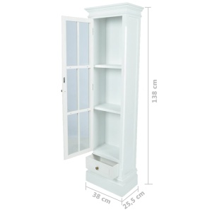 Bibliotecă dulap elegant cu 3 rafturi, alb, lemn - Img 6