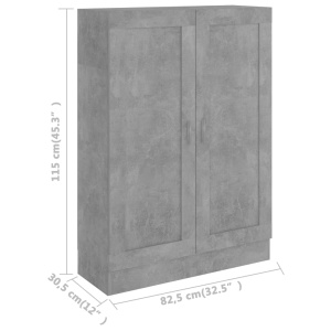 Bibliotecă, gri beton, 82,5 x 30,5 x 115 cm, PAL - Img 7