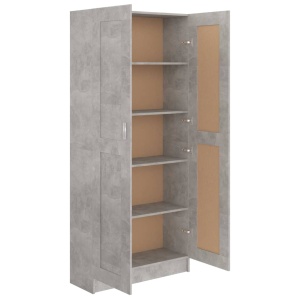 Bibliotecă, gri beton, 82,5 x 30,5 x 185,5 cm, PAL - Img 8