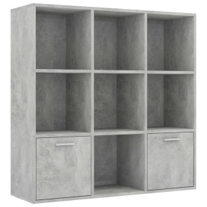 Bibliotecă, gri beton, 98 x 30 x 98 cm, PAL - Img 2